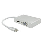 USB-C zu HDMI VGA USB Hub Adapter 5 in 1 USB 3.1 Konverter für Laptop für MacBook, ChromeBook Pixel, Huawei MateBook, HDMI+VGA+3xUSB3.0 zu Typ-C