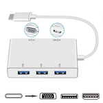 USB-C zu HDMI VGA USB Hub Adapter 5 in 1 USB 3.1 Konverter für Laptop für MacBook, ChromeBook Pixel, Huawei MateBook, HDMI+VGA+3xUSB3.0 zu Typ-C