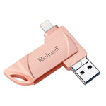Richwell DXZ64 USB-Stick 64GB 3 in 1 Micro USB + 8 Pin + USB 3.0 Kompatibel mit iPhone & iOS