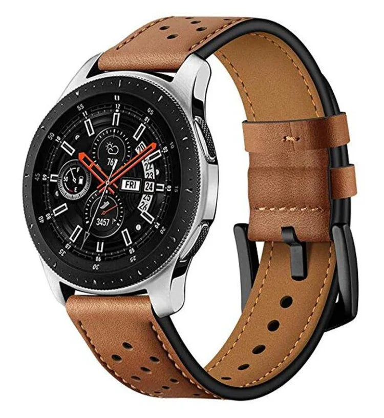 Passend für Samsung Galaxy Watch Active 22mm Leder-Ösen-Sportarmband
