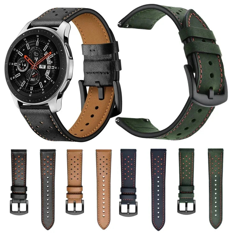 Passend für Samsung Galaxy Watch Active 22mm Leder-Ösen-Sportarmband