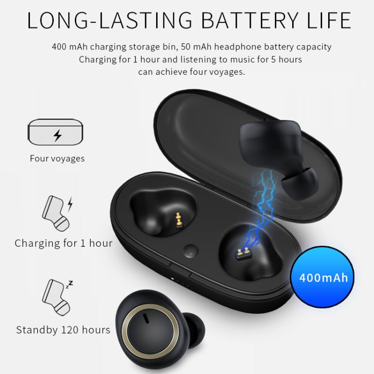 TWS-A1 Bluetooth Headset 5.0 True Wireless Mini Unsichtbare Sport-Kopfhörer zum Laufen mit Ladebox und Mikrofon