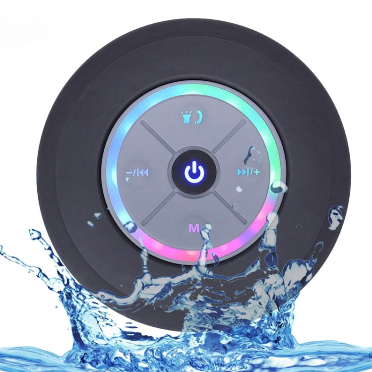 BTS-08 Kabelloser Bluetooth Lautsprecher Wasserdicht LED FM Radio Subwoofer Bluetooth Säule TF-Karte Saugnapf Mini Duschlautsprecher