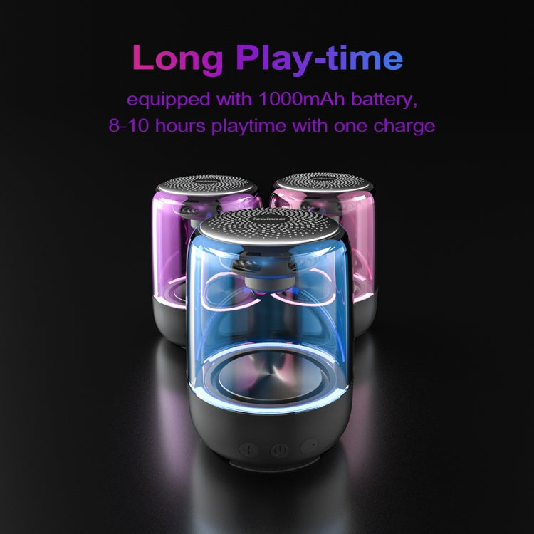 C7 Bluetooth 5.0 Lautsprecher, transparent, LED, leuchtender Subwoofer, TWS 6D Surround HIFI Stereo Coole Audio, C7