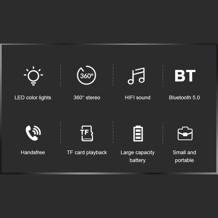 C7 Bluetooth 5.0 Lautsprecher, transparent, LED, leuchtender Subwoofer, TWS 6D Surround HIFI Stereo Coole Audio, C7
