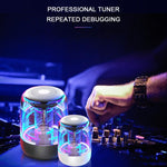 C7 Bluetooth 5.0 Lautsprecher, transparent, LED, leuchtender Subwoofer, TWS 6D Surround HIFI Stereo Coole Audio, C7