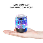 C7 Bluetooth 5.0 Lautsprecher, transparent, LED, leuchtender Subwoofer, TWS 6D Surround HIFI Stereo Coole Audio, C7
