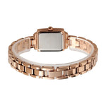 SKMEI 1407 Business Fashion Damenuhr mit Strass, zart und elegant, quadratisch, Zinklegierung, Quarzuhr für Damen, Silber