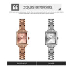 SKMEI 1407 Business Fashion Damenuhr mit Strass, zart und elegant, quadratisch, Zinklegierung, Quarzuhr für Damen, Silber