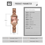 SKMEI 1407 Business Fashion Damenuhr mit Strass, zart und elegant, quadratisch, Zinklegierung, Quarzuhr für Damen, Silber
