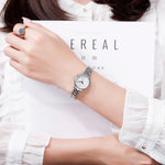 Skmei 1410 Lady Quartz Uhr Europäische und amerikanische Modeuhr Business Freizeit Stahlarmband Damenuhr