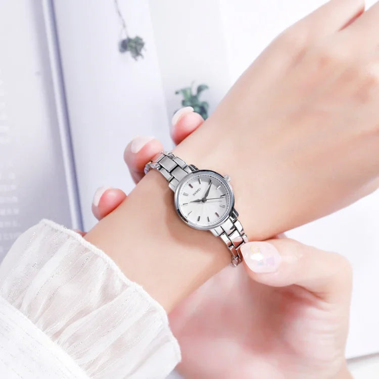 Skmei 1410 Lady Quartz Uhr Europäische und amerikanische Modeuhr Business Freizeit Stahlarmband Damenuhr