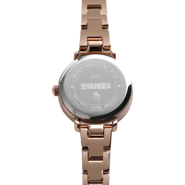 Skmei 1410 Lady Quartz Uhr Europäische und amerikanische Modeuhr Business Freizeit Stahlarmband Damenuhr
