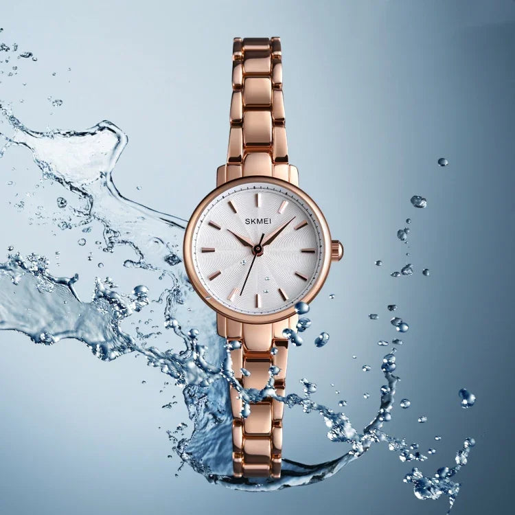 Skmei 1410 Lady Quartz Uhr Europäische und amerikanische Modeuhr Business Freizeit Stahlarmband Damenuhr
