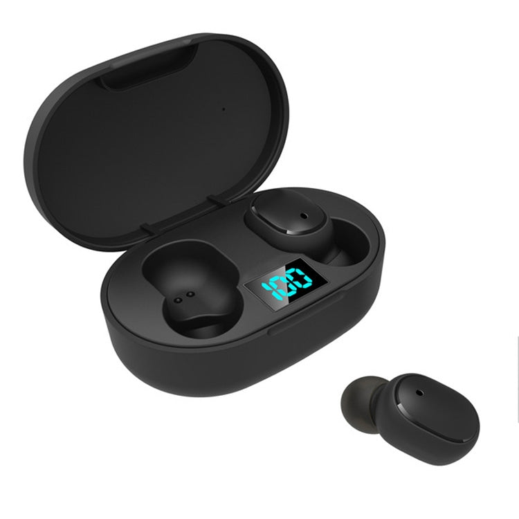 E6S LED Display Kabelloser Kopfhörer TWS Bluetooth V5.3 Headsets Wasserdichte Bluetooth-Ohrhörer, E6S (Schwarz)