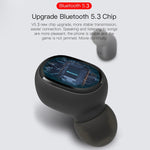 E6S LED Display Kabelloser Kopfhörer TWS Bluetooth V5.3 Headsets Wasserdichte Bluetooth-Ohrhörer, E6S (Schwarz)