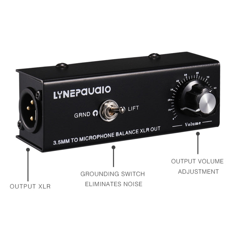 B012 Professionelles Stereo-Audiosignal, umgewandelt in symmetrisches Mikrofonsignal