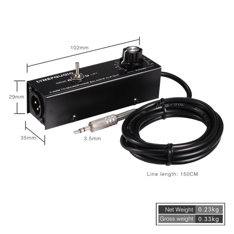B012 Professionelles Stereo-Audiosignal, umgewandelt in symmetrisches Mikrofonsignal