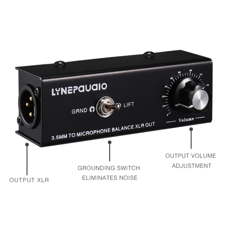 B012 Professionelles Stereo-Audiosignal, umgewandelt in symmetrisches Mikrofonsignal