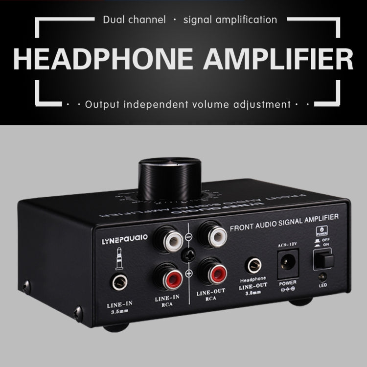 B015 Stereo-Frontsignalverstärker Kopfhörer-Lautsprecherverstärker Headset mit Dual-Audioquellen, B015