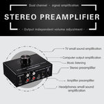 B015 Stereo-Frontsignalverstärker Kopfhörer-Lautsprecherverstärker Headset mit Dual-Audioquellen, B015