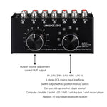 B016 6 Eingänge 1 Ausgang Audio-Signalquellen-Auswahlschalter, Ausgangslautstärke-Regler RCA-Anschluss, 6 Eingänge 1 Ausgang