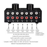 B016 6 Eingänge 1 Ausgang Audio-Signalquellen-Auswahlschalter, Ausgangslautstärke-Regler RCA-Anschluss, 6 Eingänge 1 Ausgang