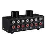 B016 6 Eingänge 1 Ausgang Audio-Signalquellen-Auswahlschalter, Ausgangslautstärke-Regler RCA-Anschluss, 6 Eingänge 1 Ausgang