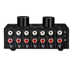 B016 6 Eingänge 1 Ausgang Audio-Signalquellen-Auswahlschalter, Ausgangslautstärke-Regler RCA-Anschluss, 6 Eingänge 1 Ausgang