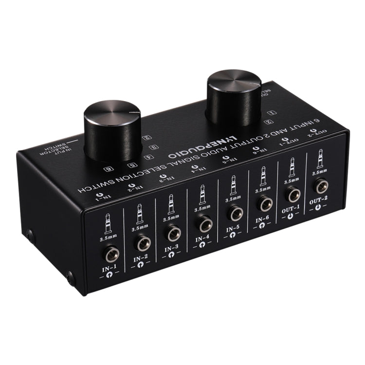 B027 6 Eingänge 2 Ausgänge oder 2 Eingänge 6 Ausgänge Audiosignalauswahl-Umschalter 3,5mm Schnittstelle