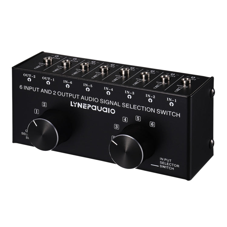 B027 6 input 2 output or 2 input 6 output audio signal source selection switcher 3.5mm interface