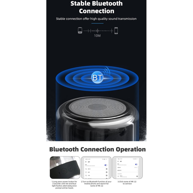 Fineblue MK-22 TWS Magnetische Absorption Bluetooth Lautsprecher mit LED Licht Lautsprecher