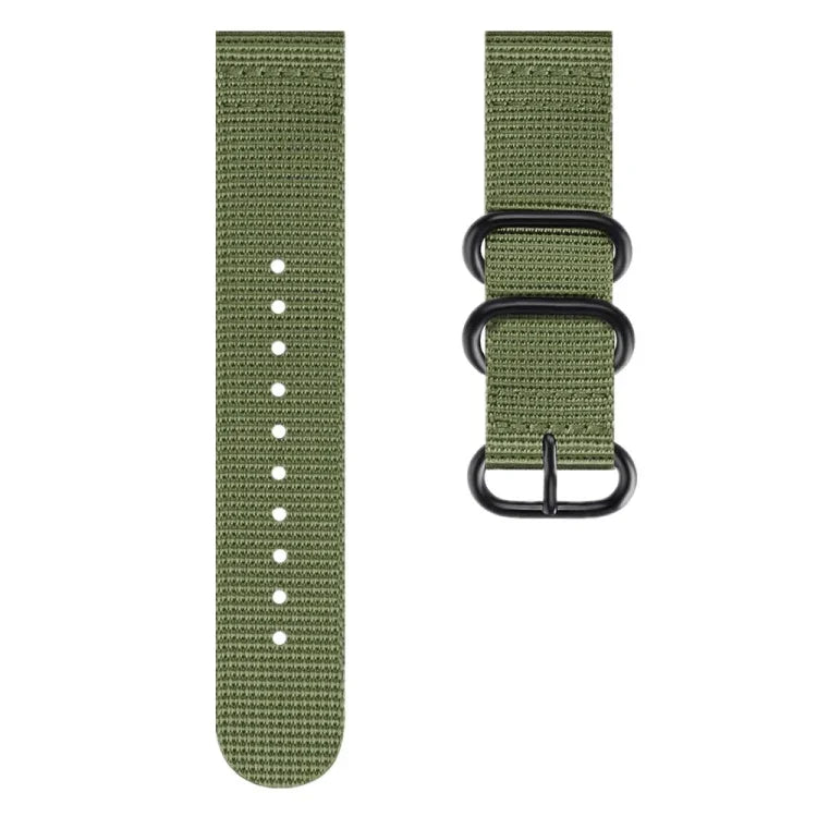 Nylon-Armband mit drei Ringen für Samsung Galaxy Watch Active 22 mm / S3, für Samsung Galaxy Watch Active 2 22 mm / Gear S3