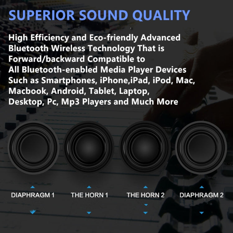 Newrixing NR5017 LED Bluetooth Tragbarer Lautsprecher TWS Verbindung Lautsprecher Soundsystem 10W Stereo Surround Lautsprecher