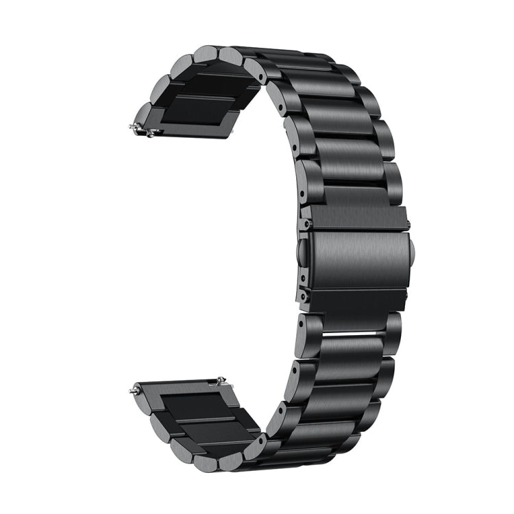 Suitable For Samsung Gear S2 Sport / Galaxy Watch Active 2 Universal 20mm Stainless Steel Metal Strap Three Beads, black, Silver, gold, rose gold