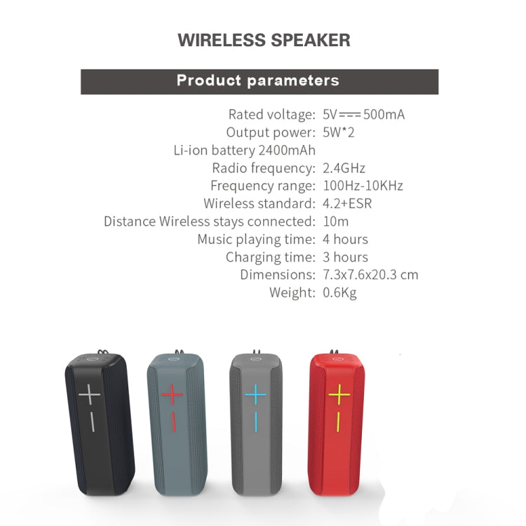 P15 10W Tragbarer Bluetooth Lautsprecher Outdoor Sound System Stereo, unterstützt TF&FM