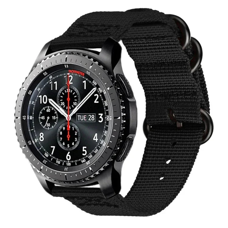 Nylon-Armband mit drei Ringen für Samsung Galaxy Watch Active 2 20 mm S3, für Samsung Galaxy Watch Active 2 20 mm / Gear S3