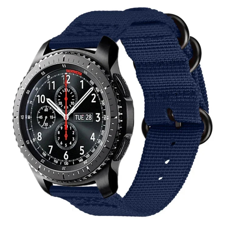 Nylon-Armband mit drei Ringen für Samsung Galaxy Watch Active 2 20 mm S3, für Samsung Galaxy Watch Active 2 20 mm / Gear S3