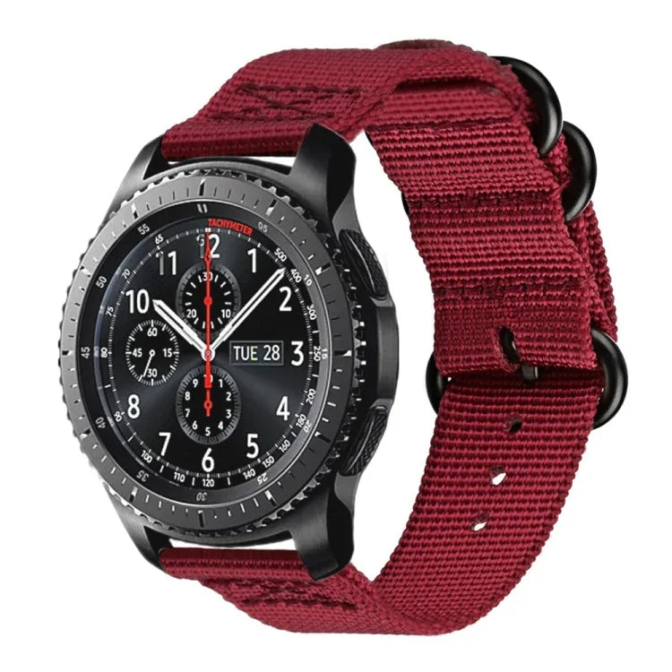 Nylon-Armband mit drei Ringen für Samsung Galaxy Watch Active 2 20 mm S3, für Samsung Galaxy Watch Active 2 20 mm / Gear S3