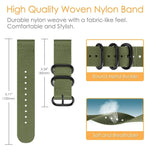 Nylon-Armband mit drei Ringen für Samsung Galaxy Watch Active 18 mm S3, für Samsung Galaxy Watch Active 2 18 mm / Gear S3