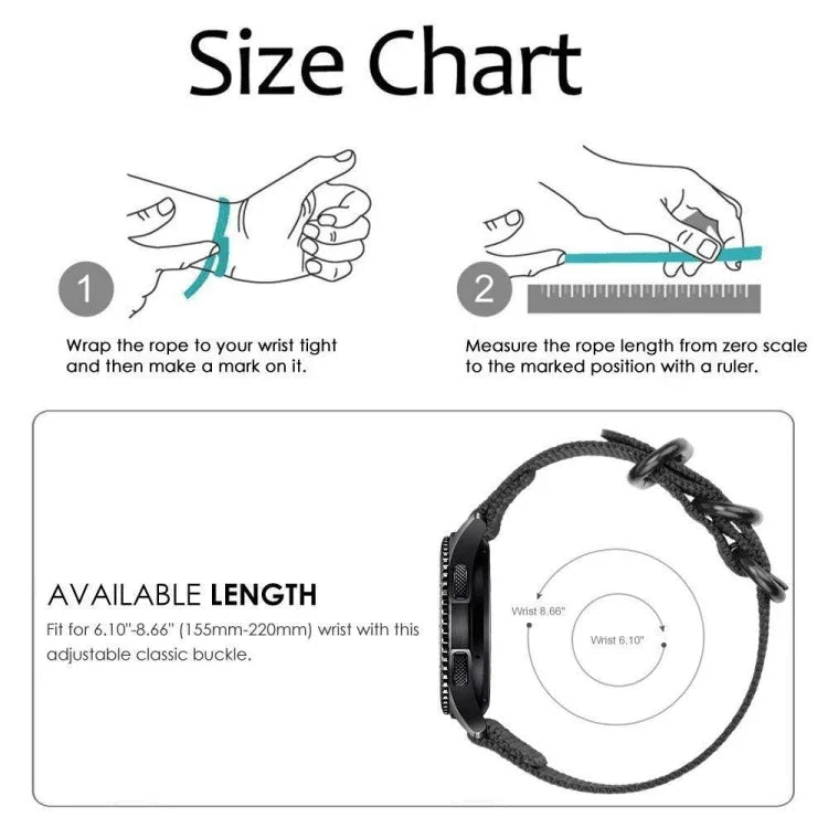 Nylon-Armband mit drei Ringen für Samsung Galaxy Watch Active 18 mm S3, für Samsung Galaxy Watch Active 2 18 mm / Gear S3