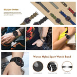 Nylon-Armband mit drei Ringen für Samsung Galaxy Watch Active 18 mm S3, für Samsung Galaxy Watch Active 2 18 mm / Gear S3