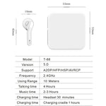 T88 Mini Touch-Steuerung Hifi Kabellose Bluetooth Ohrhörer TWS Kabellose Ohrstöpsel mit Ladebox