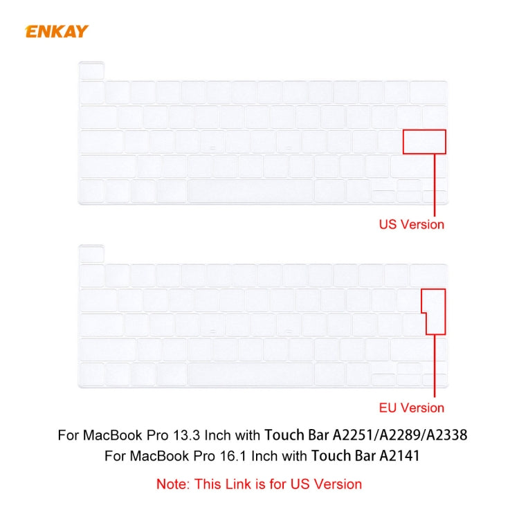 ENKAY für MacBook Pro 16 Zoll (A2141) TPU Weicher Tastaturschutz, US-Version