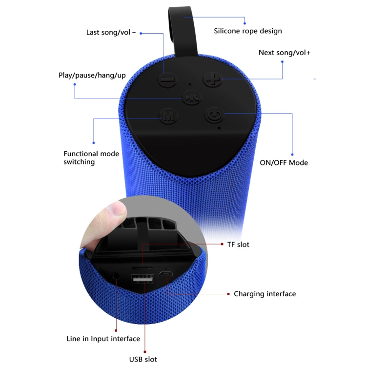 TG113 Tragbare Bluetooth-Lautsprecher Wasserdicht Stereo Outdoor Lautsprecher MP3 Bass Soundbox mit UKW-Radio