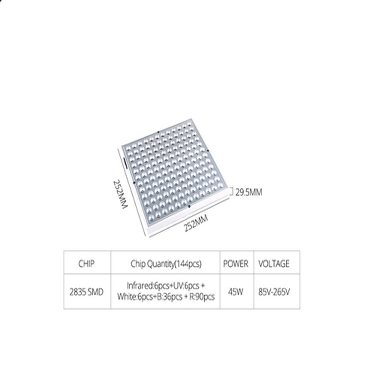 45W 144 LEDs Vollspektrum-Pflanzenbeleuchtung Fitolampen für Pflanzen Blumen Sämlingszucht Wachstumslampen LED Grow Light AC85-265V, US, EU, AU, UK