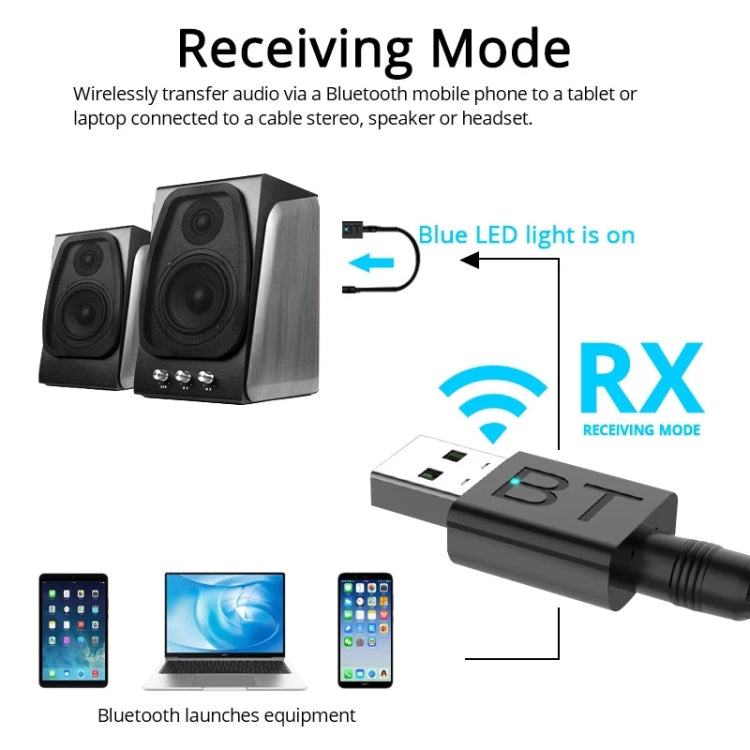BT005 5.0 USB Bluetooth Empfänger Lautsprecher Verstärker AUX Audio I Auto Wireless Stereo Bluetooth Stick Adapter