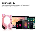 Niedliche Katzenohren Bluetooth 5.0 Kopfhörer Faltbare On-Ear Stereo Kabelloses Headset mit Mikrofon / LED-Licht / FM-Radio / TF-Karte, SYA00833501F, SYA00833501A, SYA00833501B, SYA00833501C, SYA00833501D, SYA00833501E
