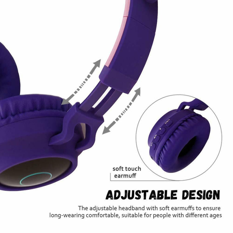 Niedliche Katzenohren Bluetooth 5.0 Kopfhörer Faltbare On-Ear Stereo Kabelloses Headset mit Mikrofon / LED-Licht / FM-Radio / TF-Karte, SYA00833501F, SYA00833501A, SYA00833501B, SYA00833501C, SYA00833501D, SYA00833501E
