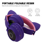 Niedliche Katzenohren Bluetooth 5.0 Kopfhörer Faltbare On-Ear Stereo Kabelloses Headset mit Mikrofon / LED-Licht / FM-Radio / TF-Karte, SYA00833501F, SYA00833501A, SYA00833501B, SYA00833501C, SYA00833501D, SYA00833501E